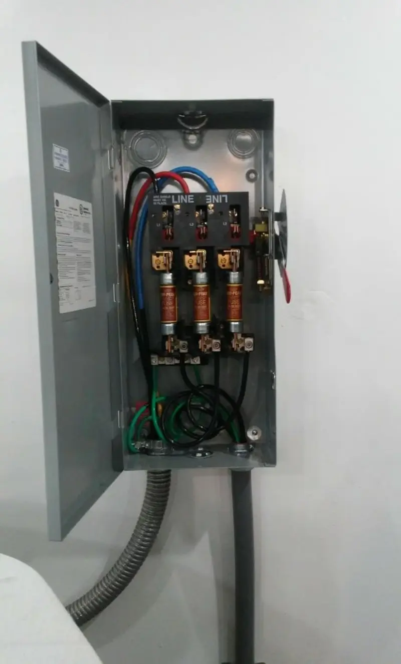 Three-phase disconnect switch installed for Electrical Wiring & Rewiring in Dripping Springs