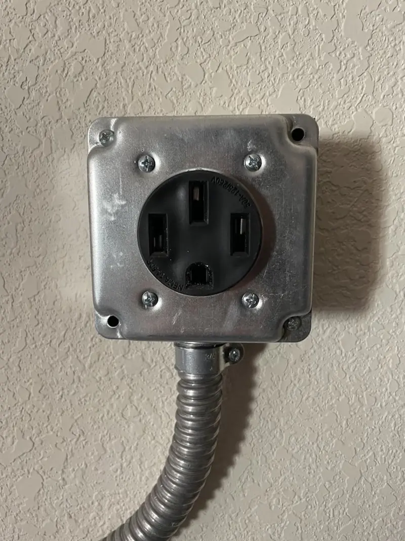 NEMA 14-50 outlet installed for Electrical Panel Upgrade in Dripping Springs